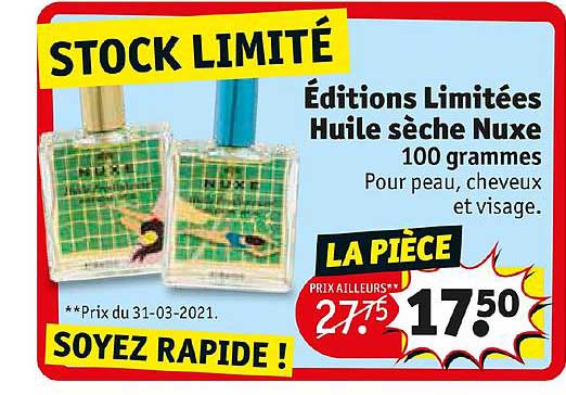 éditions limitées huile sèche nuxe