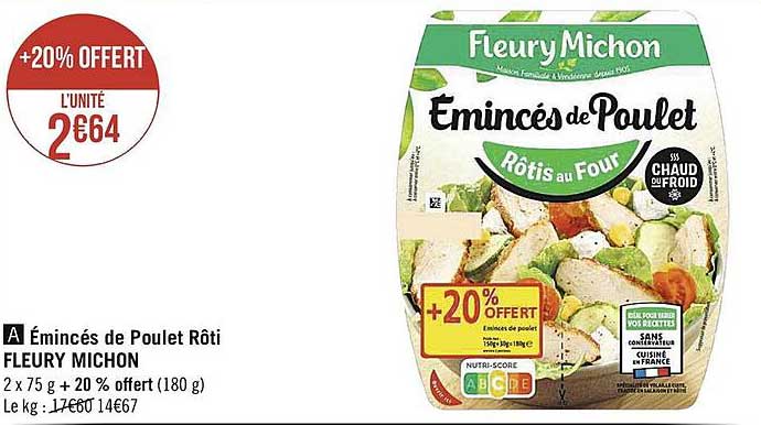 émincés de poulet rôti fleury michon