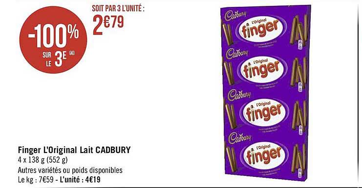 finger l'original lait cadbury