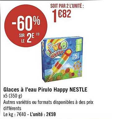 glaces à l'eau pirulo happy nestlé
