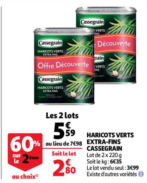 haricots verts extra-fins cassegrain