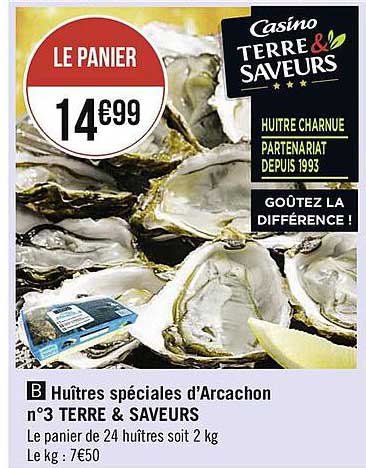 huîtres spéciales d'arcachon n°3 terre & saveurs