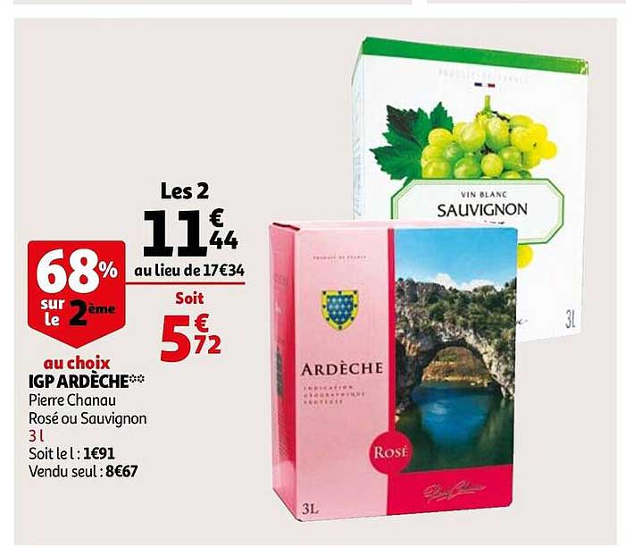 igp ardèche pierre chanau rosé ou sauvignon