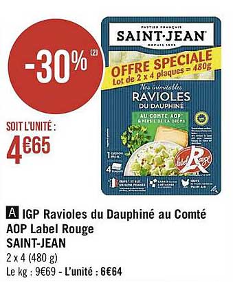 igp ravioles du dauphiné au comté aop label rouge saint-jean