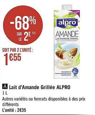 lait d'amande grillée alpro