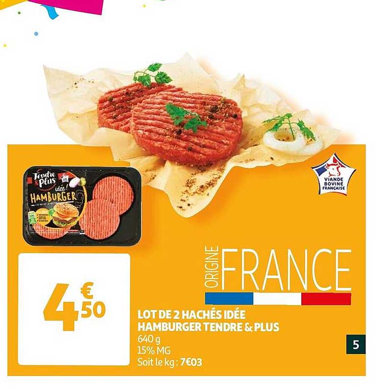 lot de 2 hachés idée hamburger tendre & plus
