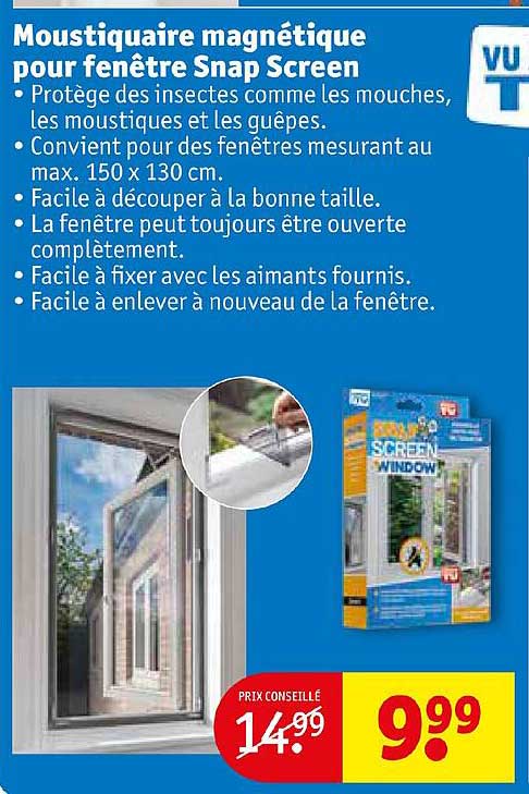 moustiquaire magnétique pour fenêtre snap screen