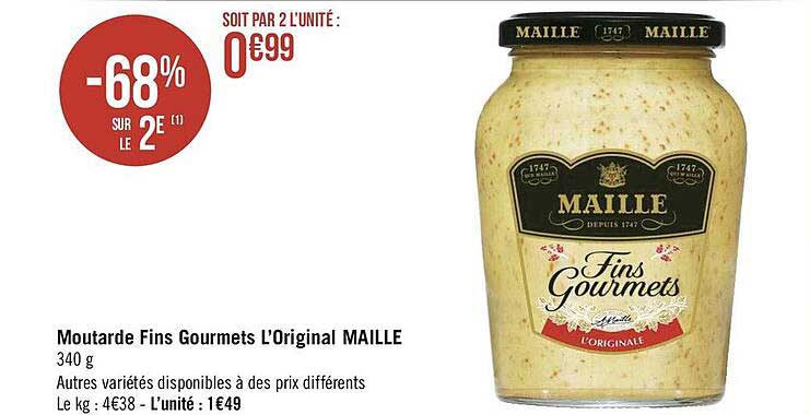 Moutarde Fins Gourmets L'original Maille