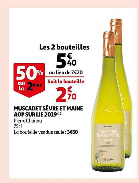 muscadet sèvre et maine aop sur lie 2019 pierre chanau