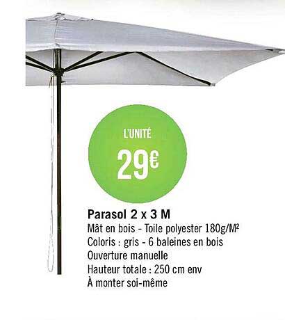 Parasol 2 X 3 M