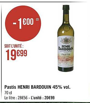 pastis henri bardouin 45% vol.