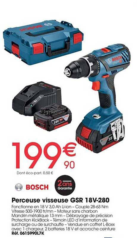 perceuse visseuse gsr 18v-280 bosch