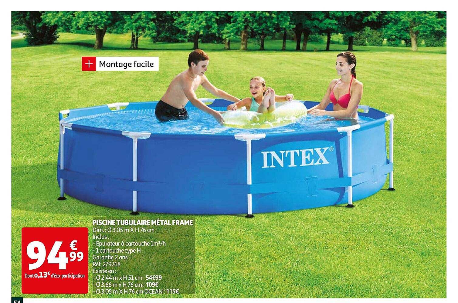 piscine tubulaire métal frame intex
