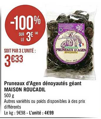 pruneaux d'agen dénoyautés géant maison roucadil