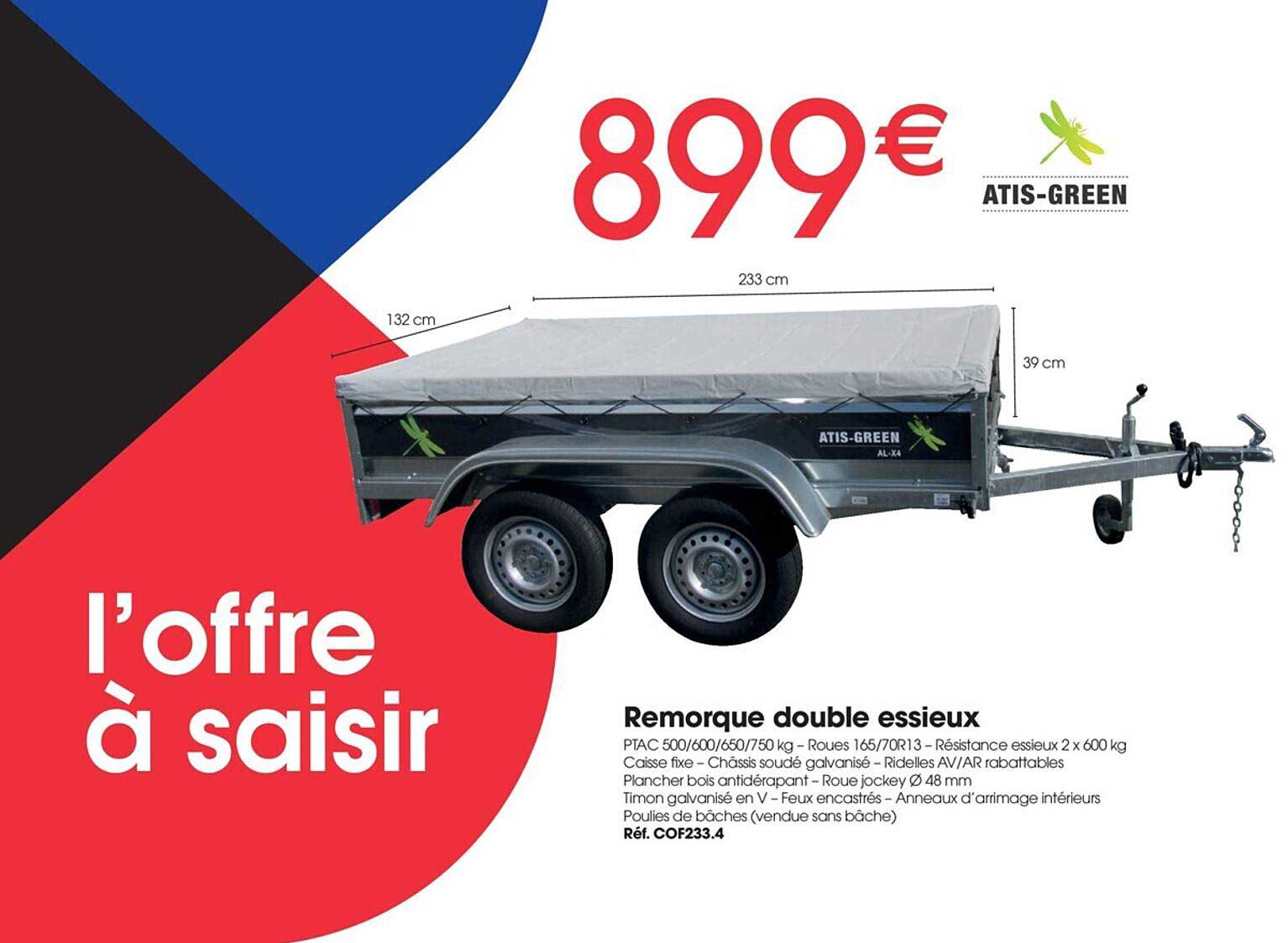 remorque double essieux