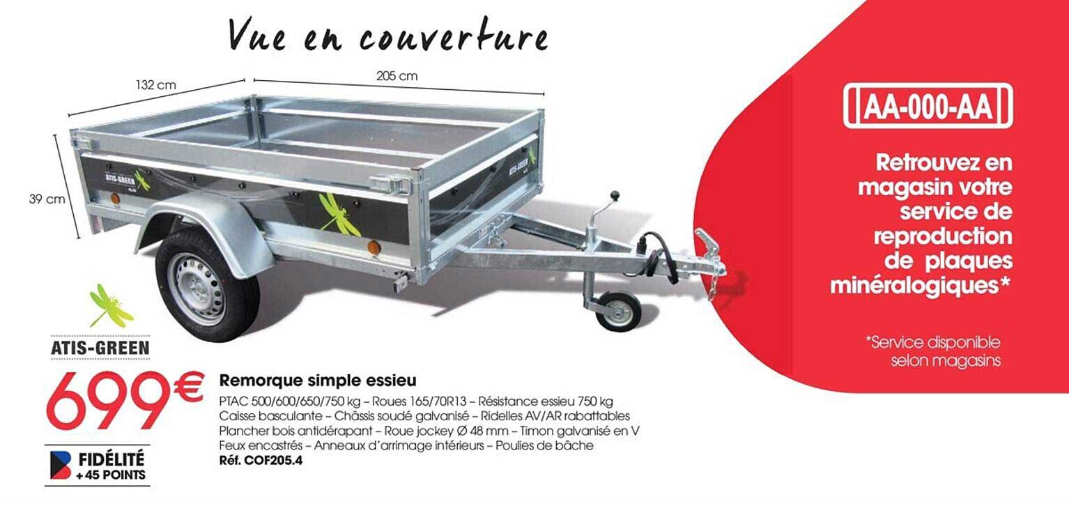 remorque simple essieu atis-green