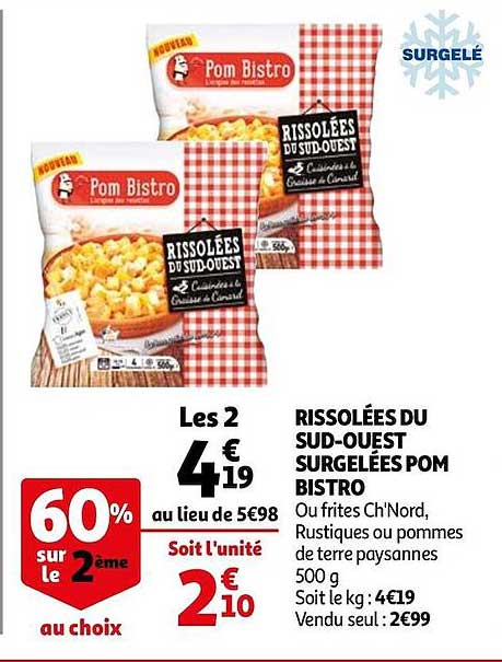 rissolées du sud-ouest surgelées pom bistro