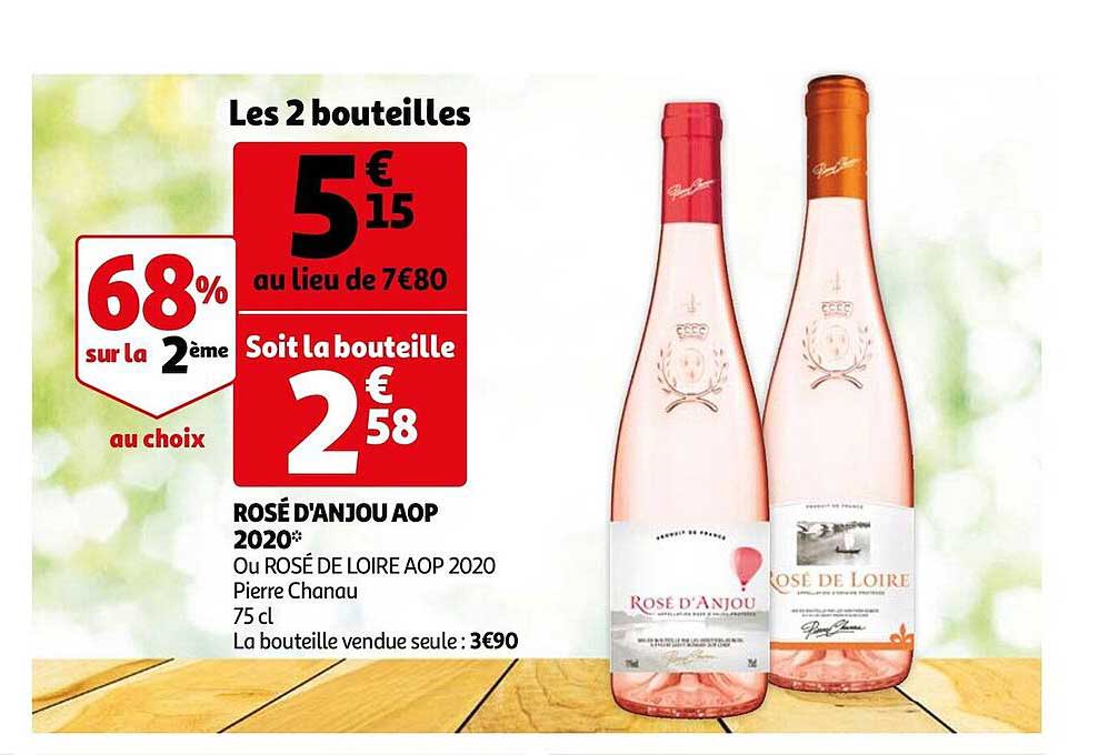 rosé d'anjou aop 2020 ou rosé de loire aop 2020 pierre chanau