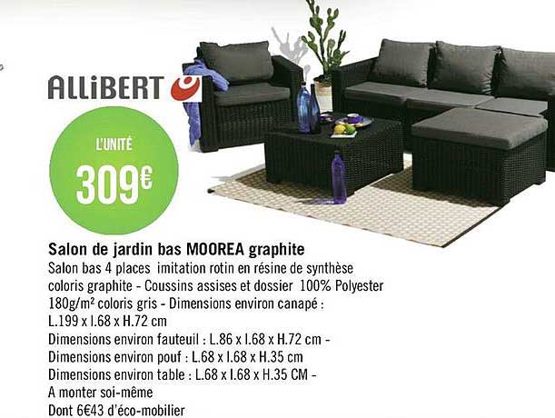 salon de jardin bas moorea graphite allibert