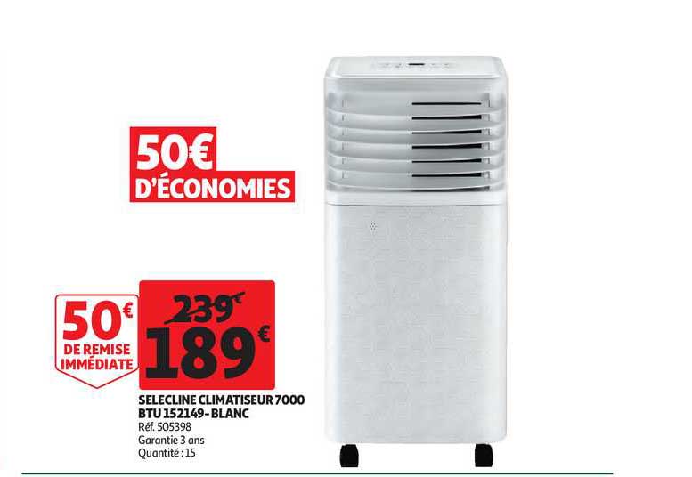 Selecline Climatiseur 7000 Btu 152149-blanc