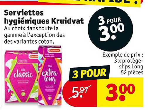 serviettes hygiéniques kruidvat
