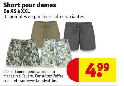 short pour dames