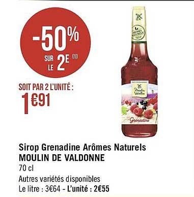 sirop grenadine arômes naturels moulin de valdonne