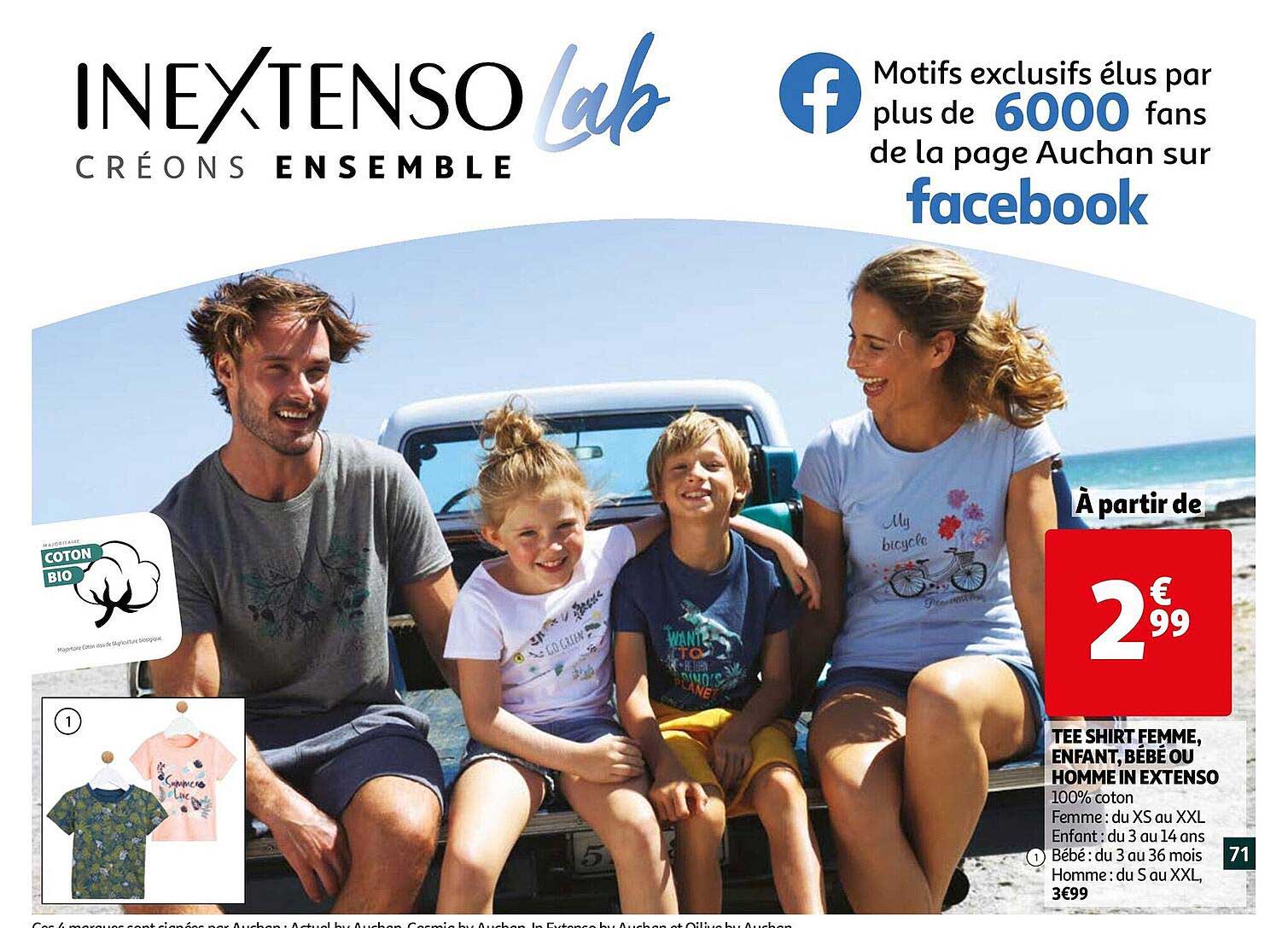 tee-shirt femme, enfant, bébé ou homme in extenso