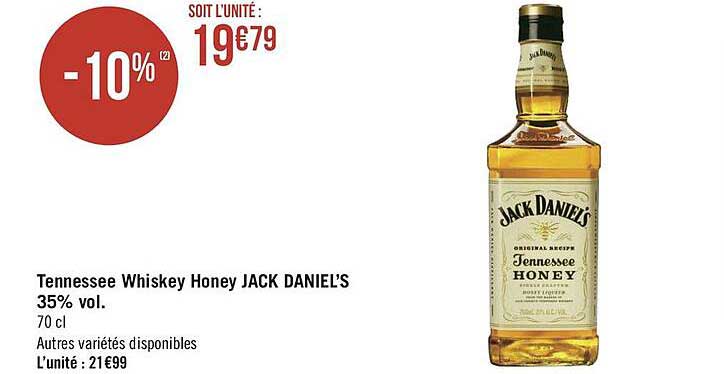 tennessee whiskey honey jack daniel's 35% vol.