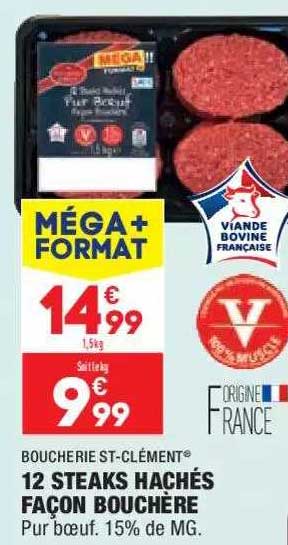 12 steaks hachés façon bouchère boucherie st-clément