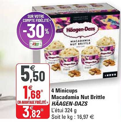 4 minicups macadamia nut brittle häagen-dazs