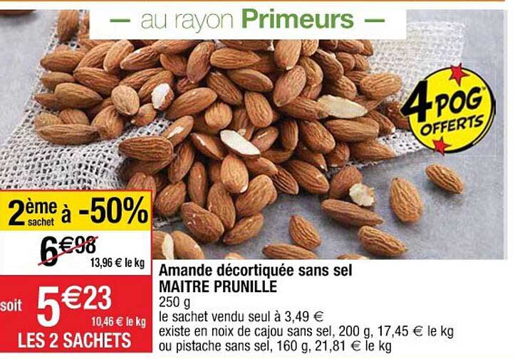 amande décortiquée sans el maître prunille