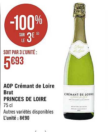 aop crémant de loire brut princes de loire
