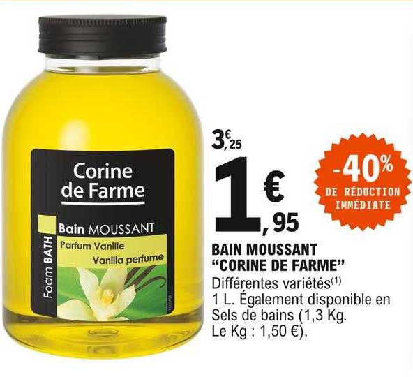 bain moussant "corine de farme"
