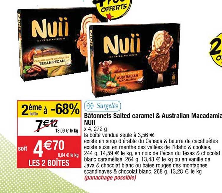 bâtonnets salted caramel & australian macadamia nuii