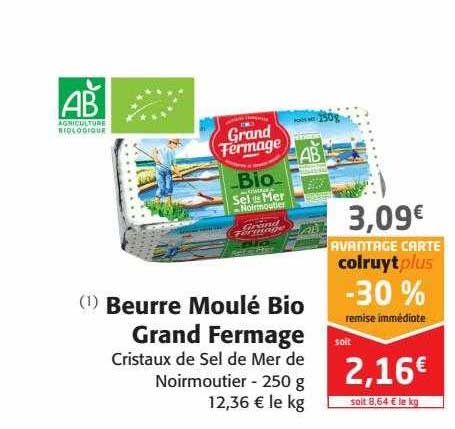 beurre moulé bio grand fermage