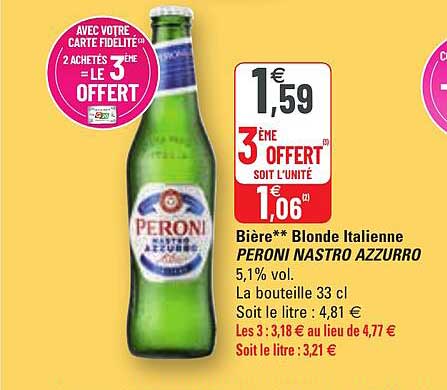 bière blonde italienne peroni nastro azzurro