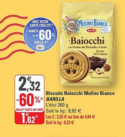 Biscuits Baiocchi Mulino Bianco Barilla