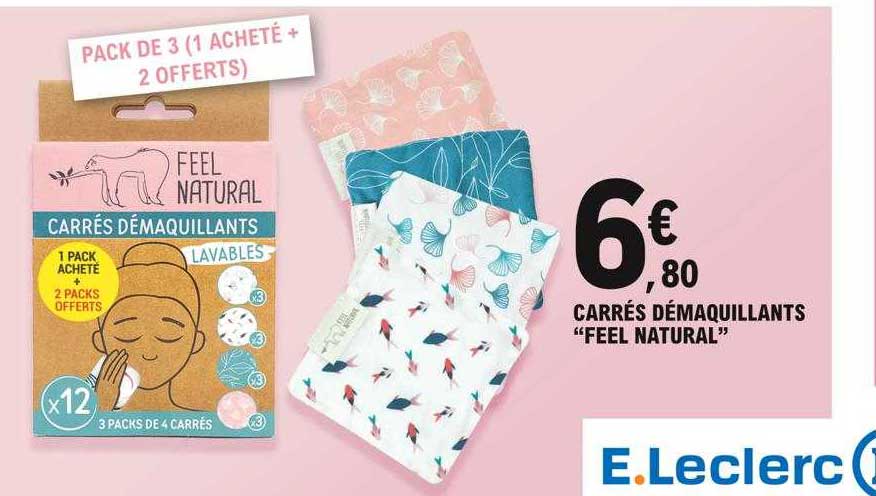 carrés démaquillants "feel natural"