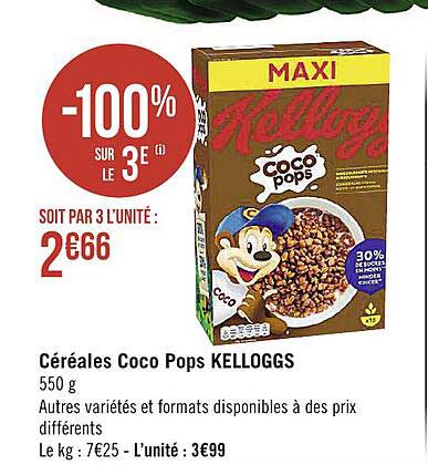 céréales coco pops kellogg's