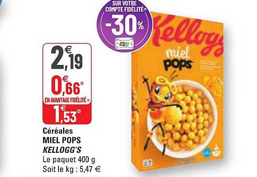 céréales miel pops kellogg's