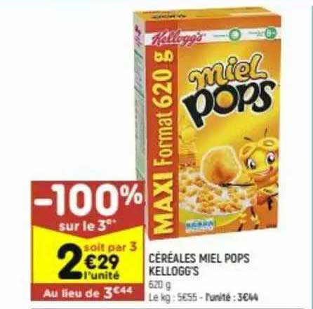 céréales miel pops kellogg's