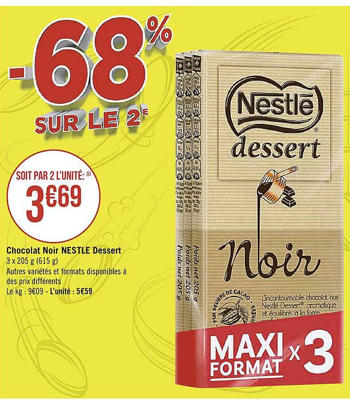 Chocolat Noir Nestlé Dessert