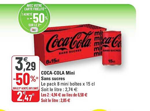 coca-cola mini sans sucres