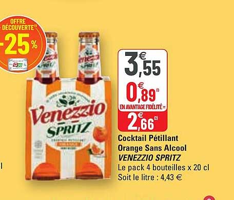 Cocktail Pétillant Orange Sans Alcool Venezzio Spritz