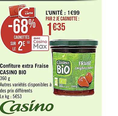 Confiture Extra Fraise Casino Bio