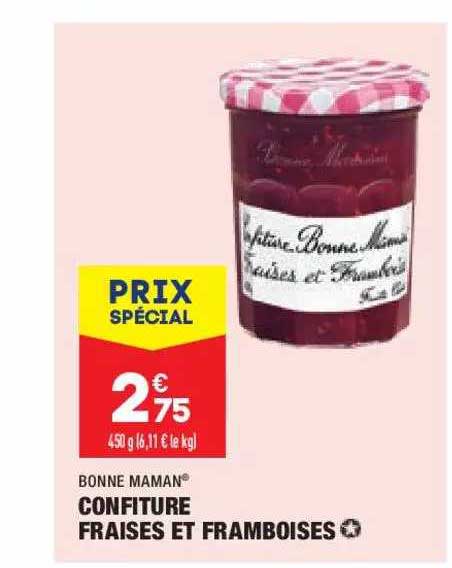 confiture fraises et framboises bonne maman