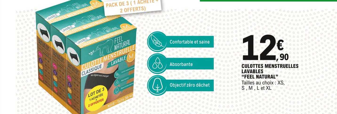 culottes menstruelles lavables "feel natural"