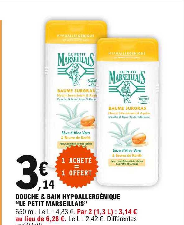 Douche & Bain Hypoallergénique "le Petit Marseillais"