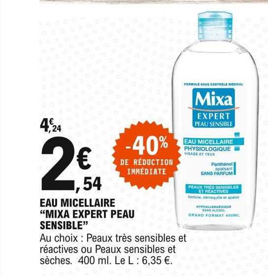 eau micellaire "mixa expert peau sensible"